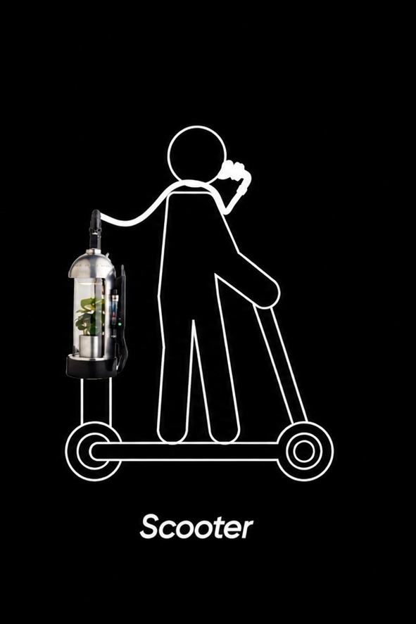 OxyVest mounted on a scooter